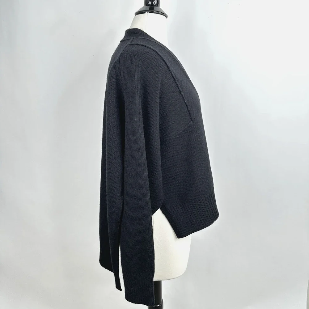 Banana Republic Oversized‎ Merino Wool Cotton High Low Cardigan Sweater XL Black
